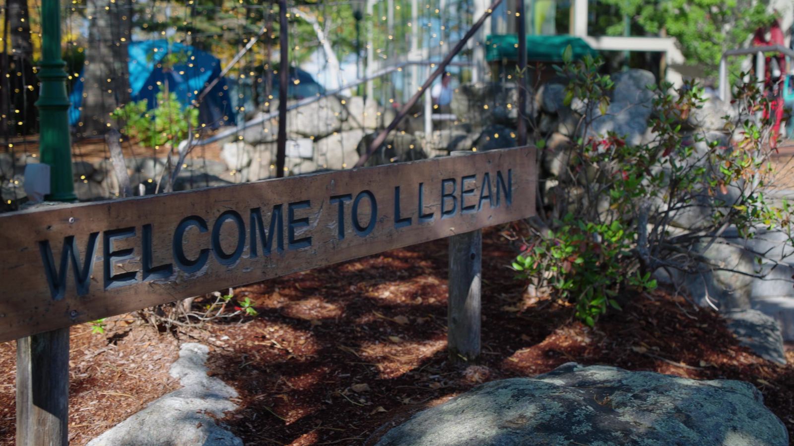 The Welcome to L.L.Bean sign at the company's campus in Freeport, Maine