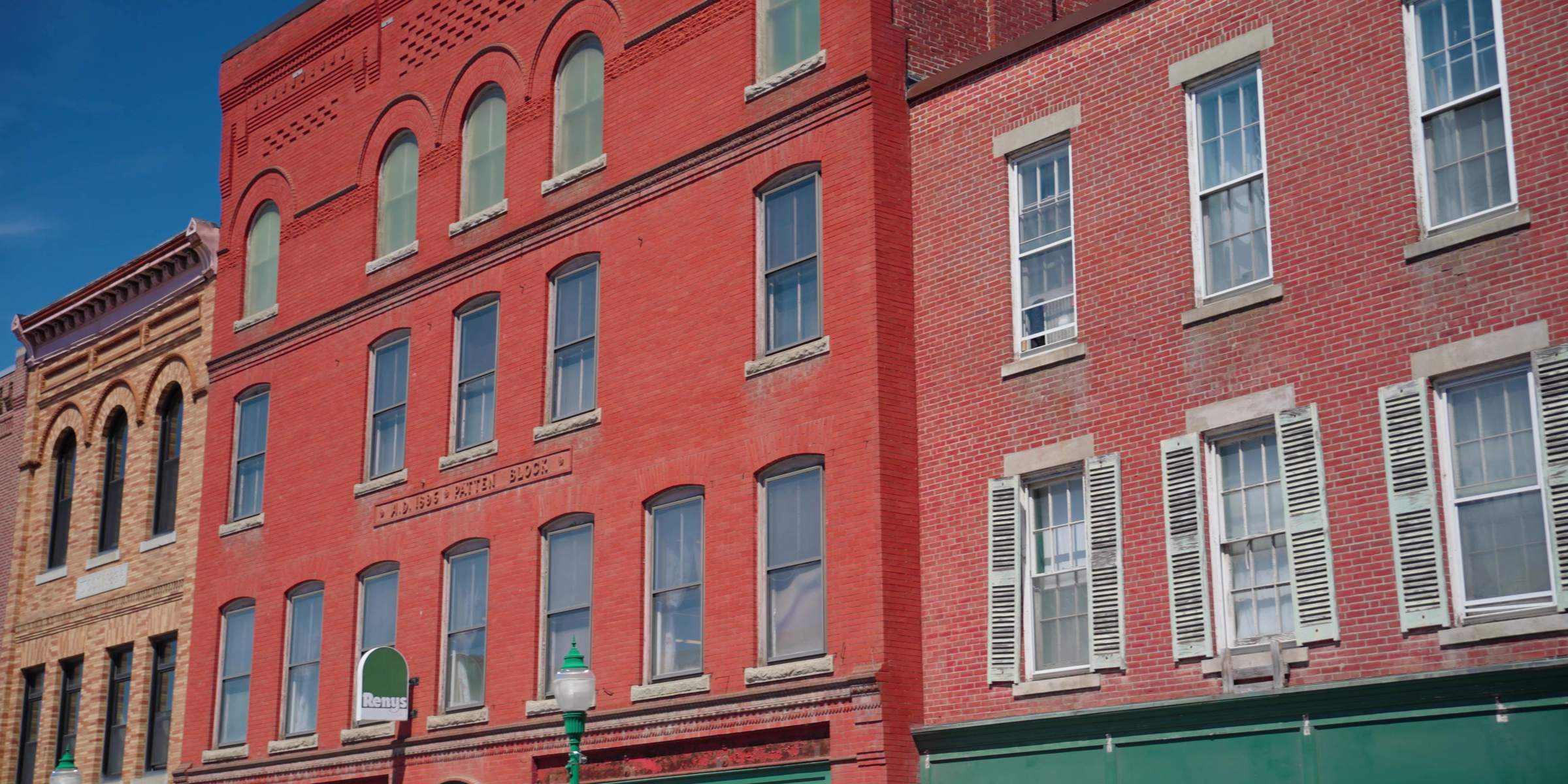 The Patten Block, an 1895 brick commercial building in Gardiner, Maine